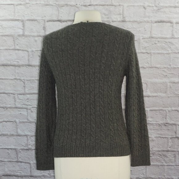Vintage 90s Ralph Lauren Merino Wool Angora Cable Knit Sweater - Picture 2 of 6